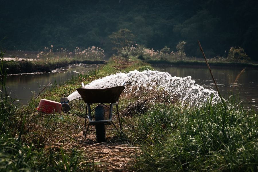Water being pumped at an intake